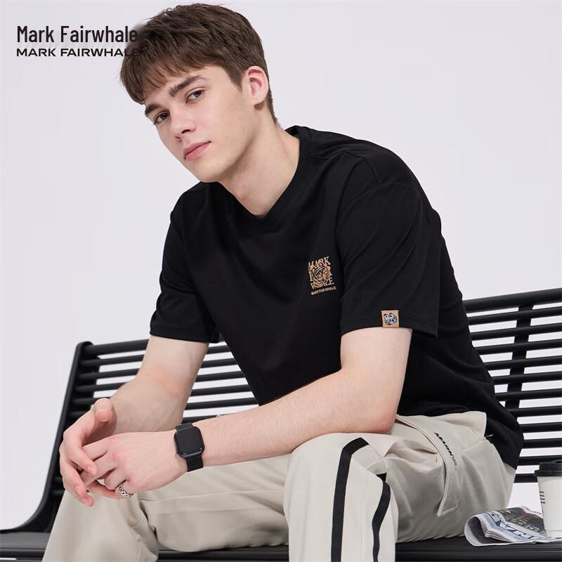 Mark Fairwhale Men's Loose Fit Embroidered Crew Neck T-Shirt