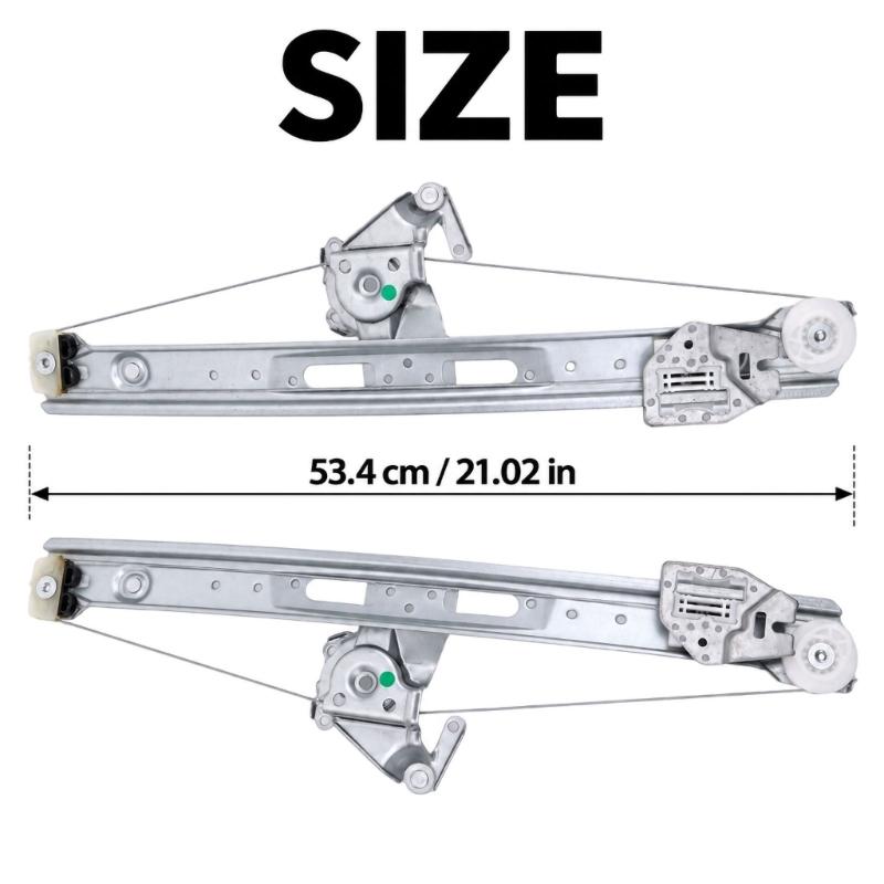 51358212099 51358212100 Window Regulator For 1998-2006 E46 Replacement, Iron, Aluminum and Plastic Rail Assemblies with Cables and Pulleys for Rear