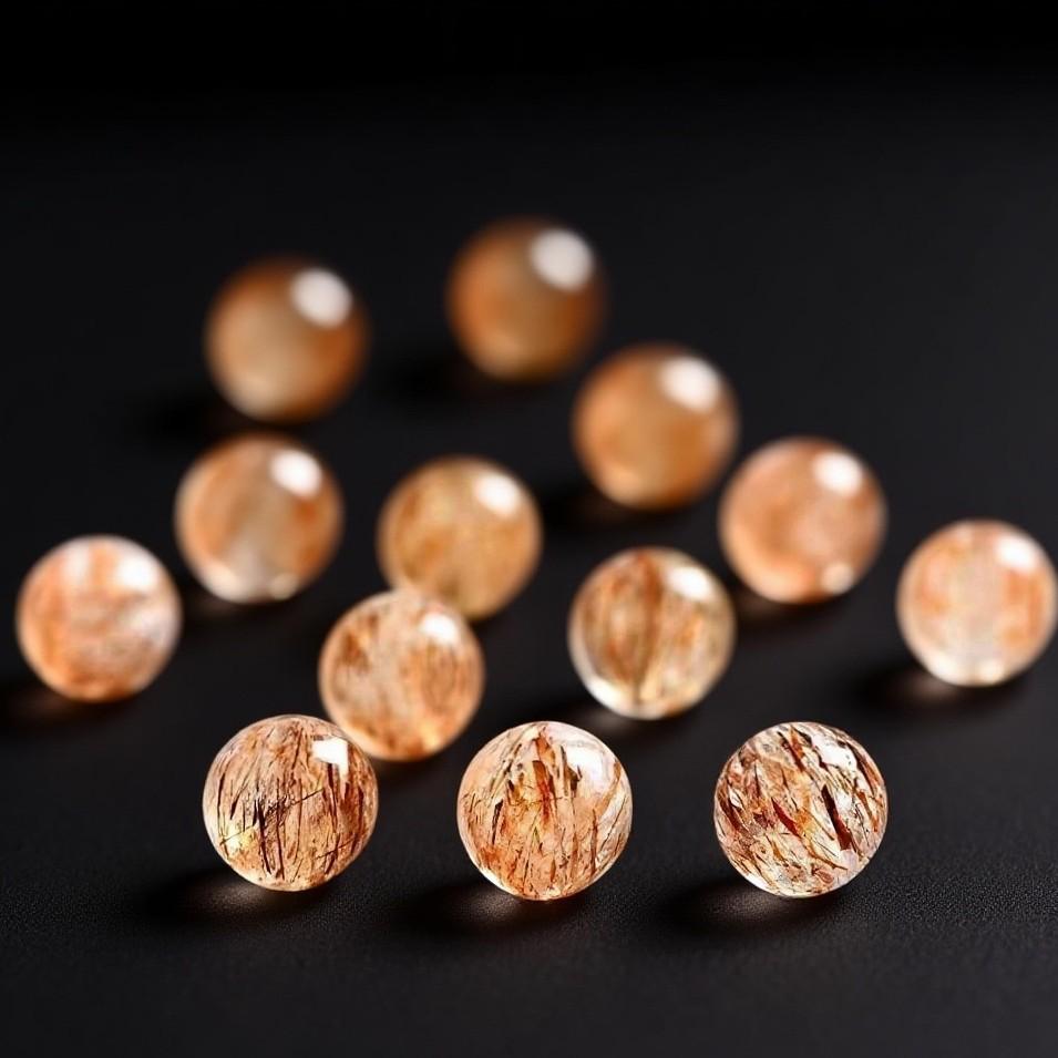 Natural Black Gold Super Seven Crystal Beads DIY Multi-Treasure Bracelet with Black Phantom & Golden Rutilated Quartz Jewelry