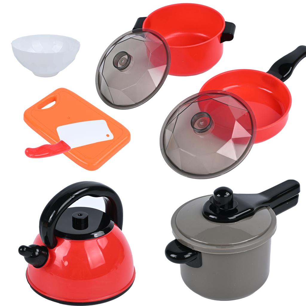 Children'S Kitchen Toy Set For Boys And Girls Playing Home Simulation Kitchenware Cooking, Stir Frying, Cutting And Enjoying