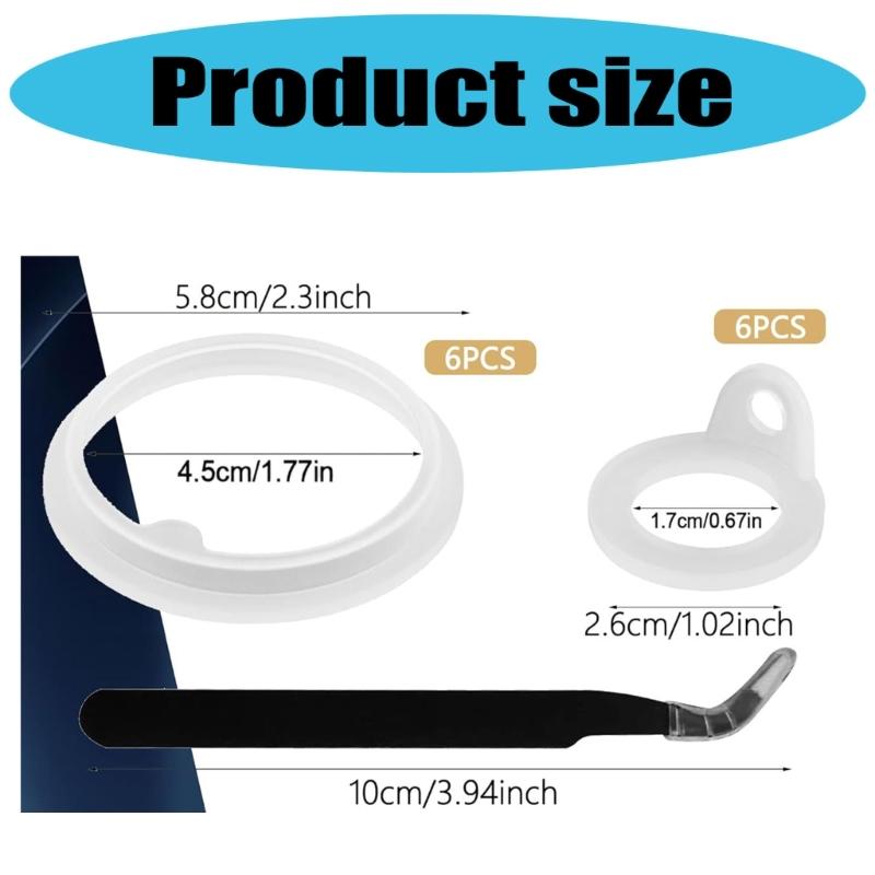 13 Piece Silicone Seals for Water Cup Lid Convenient Leak Proof Sports Bottle Seals Easy Installation Sealing Rings