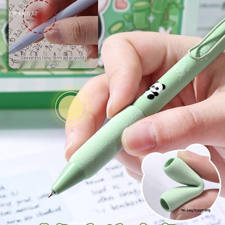 Panda Banda Quick-Dry Black Gel Pen – Soft Grip, European Style, Student-Friendly
