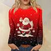 Women's Loose Comfortable Casual Fashion Round Neck Christmas Print Long Sleeve Hoodie