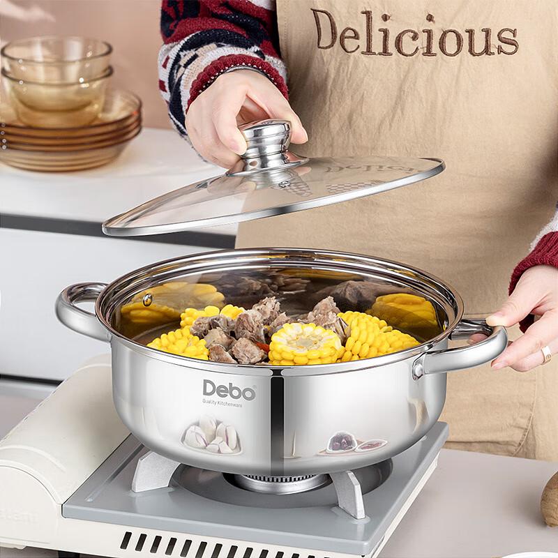 Debo Luo Sen 28cm 304 Stainless Steel Double Layer Steamer Soup Pot