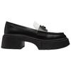COACH Leah Cow Leather Loafers 5.5cm Women's Black CZ382-QRS