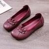 Leather Spring and Autumn New Casual Shoes Single Shoes Flat Grandma Shoes Medium Women's Leather Shoes Flat Heel Women's Shoes Comfortable
