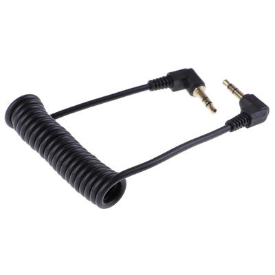 Coiled Audio Cable Jack Right Angle 90 Degree 3.5Mm Jack Aux Cord Cable