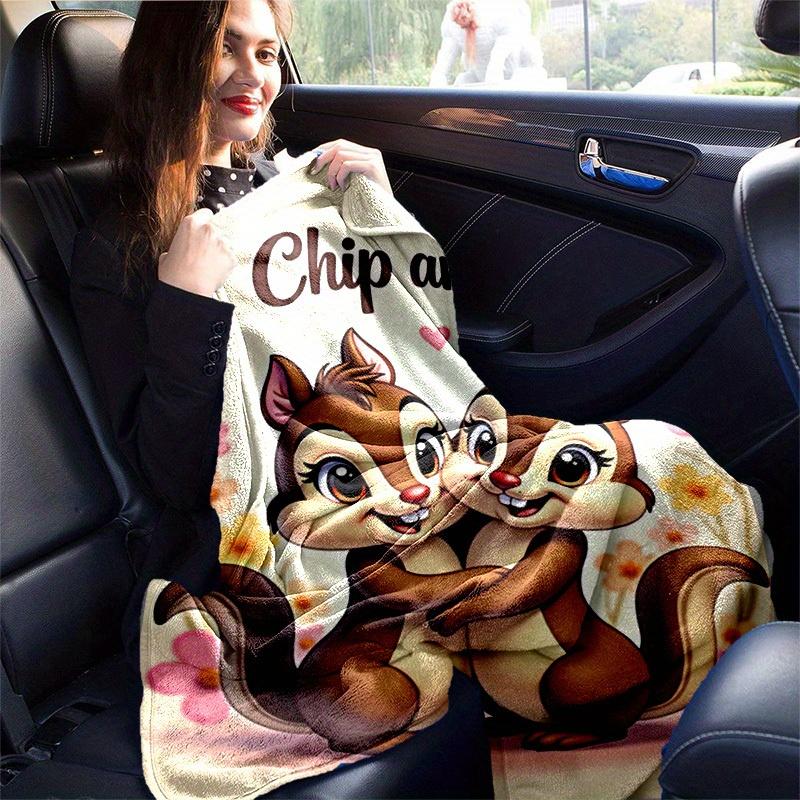 1pc, Chip and Dale Cartoon Blanket, Seasonal Universal Home Decoration Blanket, Throw, for Decorating Your Own Sofa and Living Room, Super S