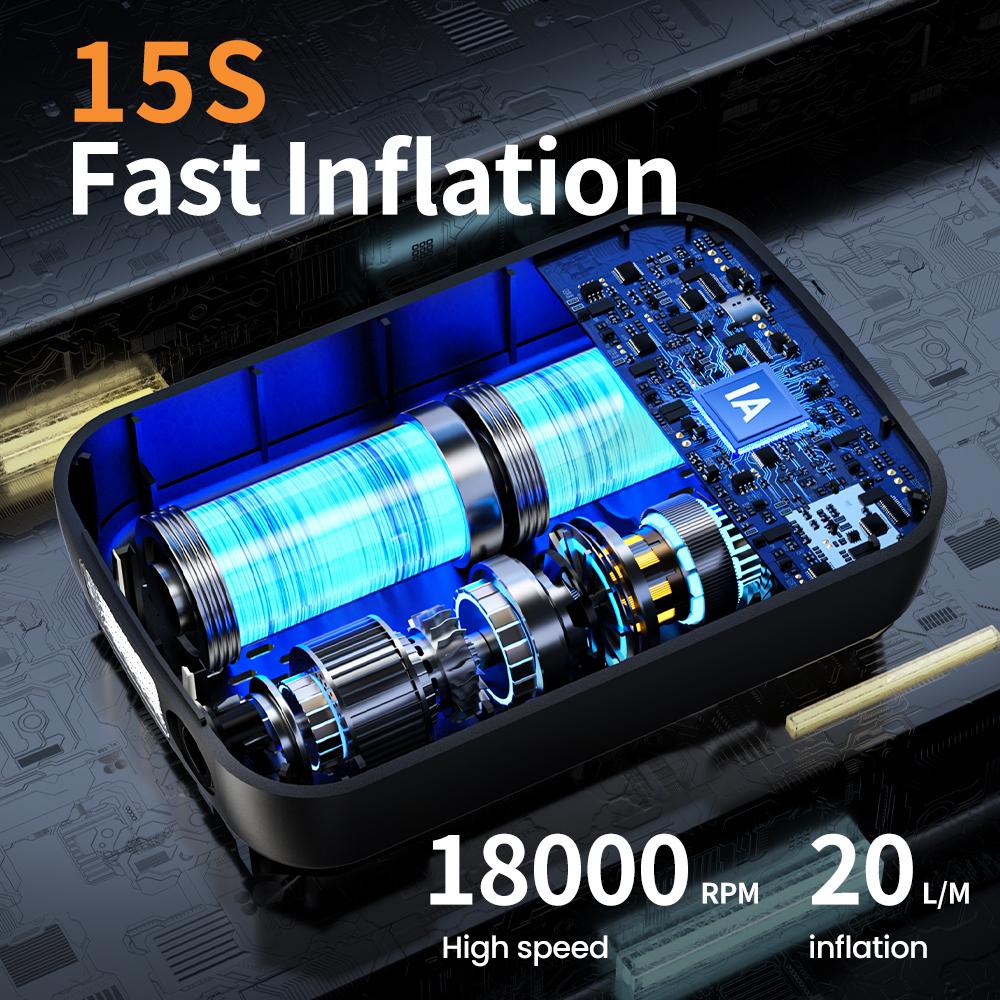 Portable Car Air Pump Electric Tire Inflator Pump Tool Intelligent Digital Display Tire Gases Machines Motorcycle Air Compressor