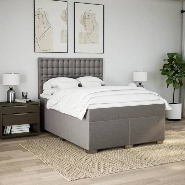 VidaXL Slatted Bed Base and Mattress Dark Green 140x190cm Velvet 3290915