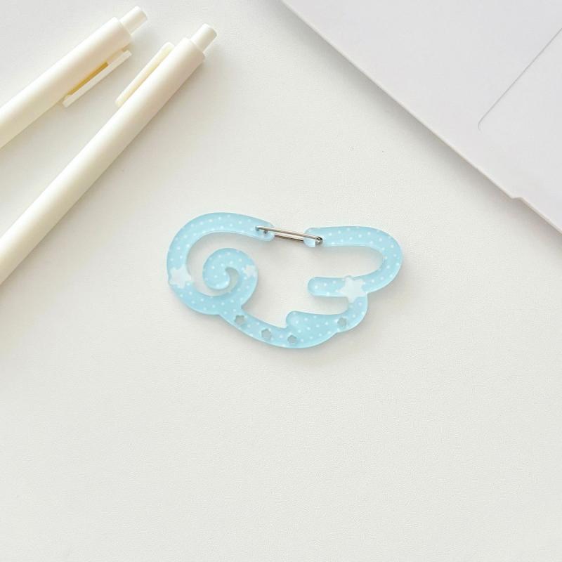 Polka Dot Wings Shape Carabiner Mountaineering Buckle Acrylic Candy Color Buckle Keychain Backpack Multipurpose Keyring Hook
