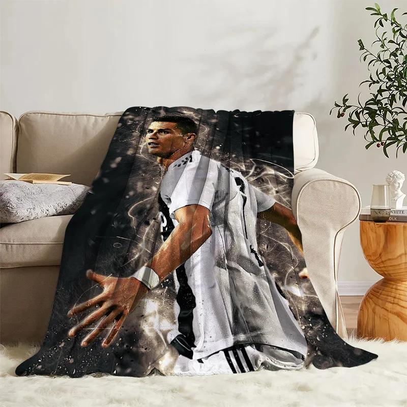 Cute Blanket CR7 Ronaldo Sofa Camp Nap Bedspread Soft Bicycle Blanket Fleece Home Textile Birthday Gift Blanket Bedroom Decor
