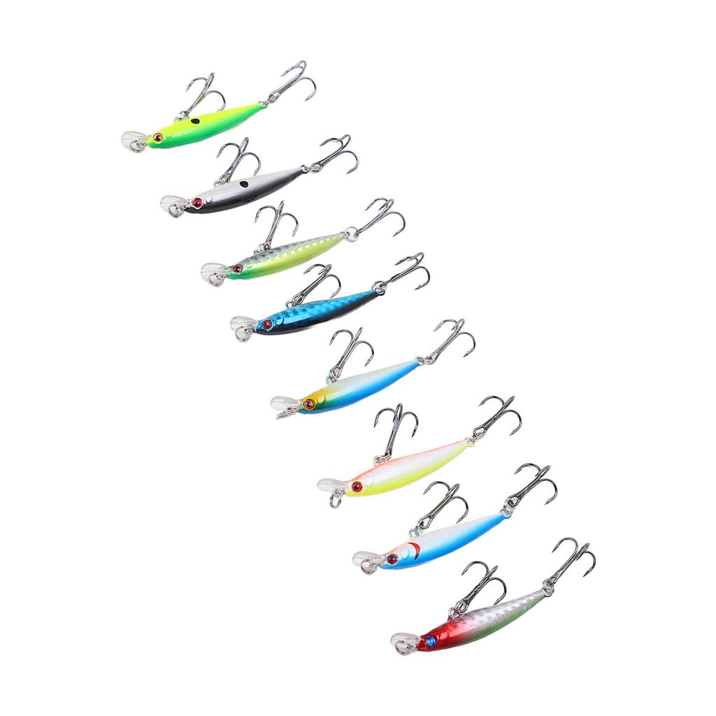 8PCS Minnow Fishing Lure 5cm/3g Artificial Sinking Long Throw Hard Bait Wobbler Jig Bait