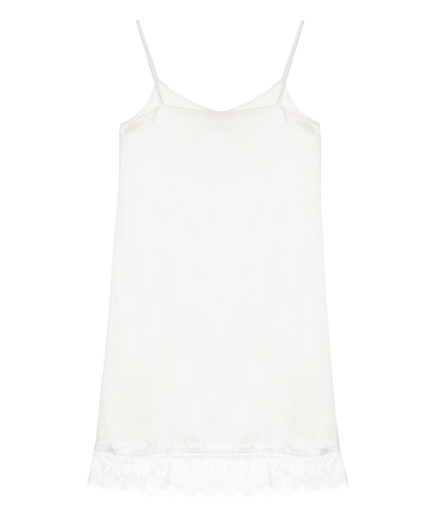 Nigaennikol Satin Lace Slip Dress_Ivory