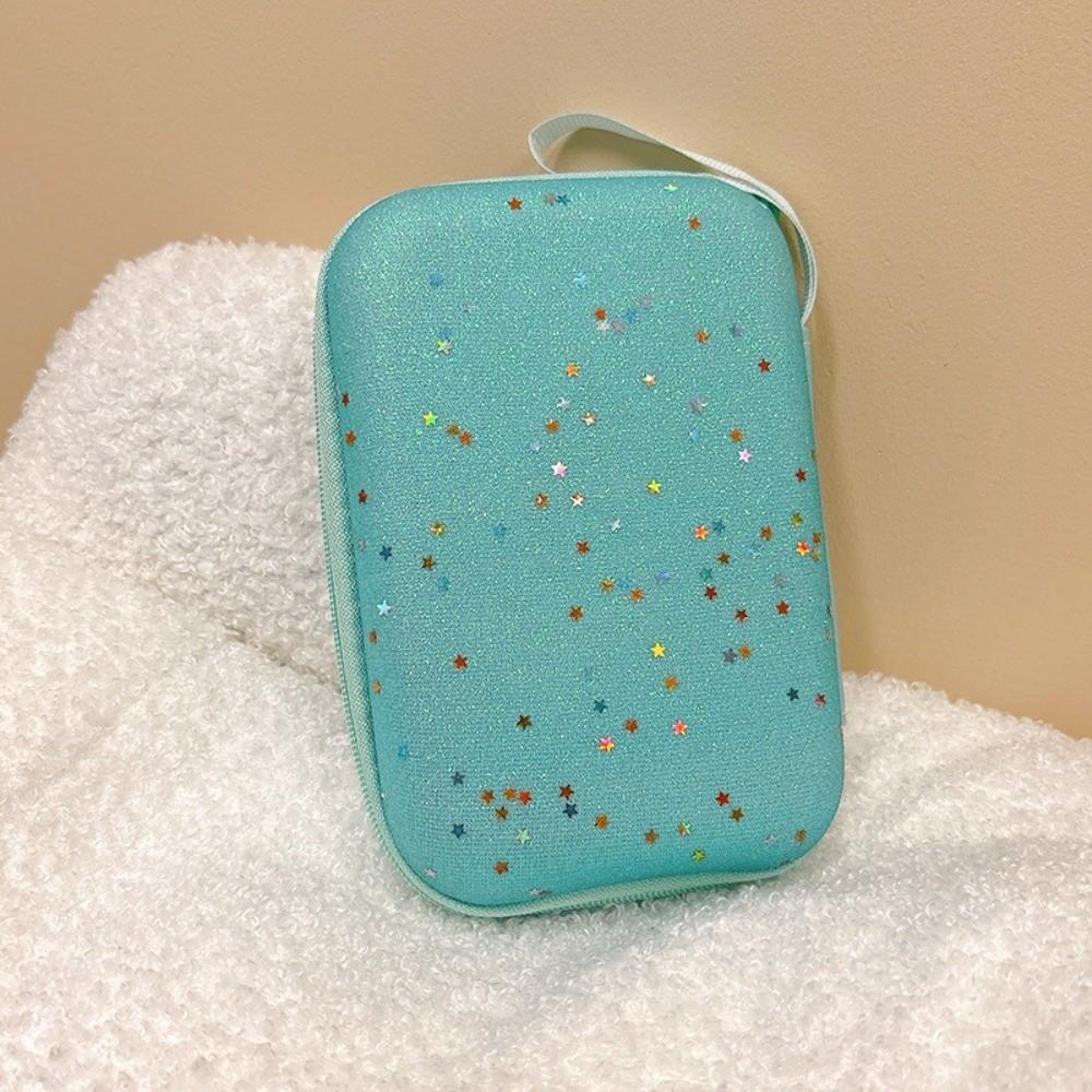 

Creative Sparkling Pink Storage Bags Multifunctional Portable Zipper Bag Convenient Hard Shell Bag Headphone Data Cable