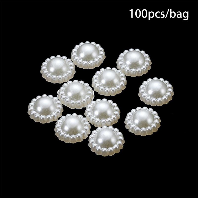 100 st/parti Imitationspärlor Blomma Hjärta Stjärna Måne Mellanläggspärlor För Smyckestillverkning Armband Berlocker Örhänge