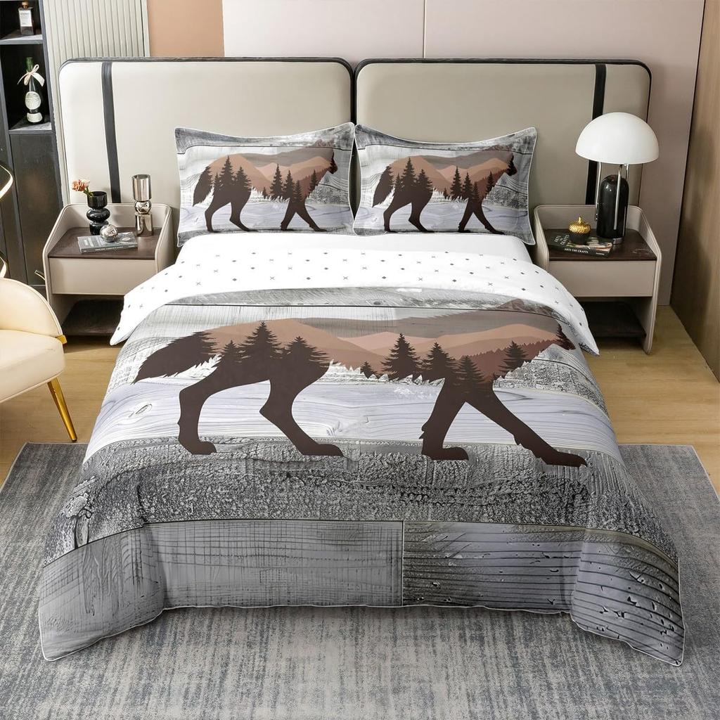 Wildlife Duvet Cover Queen King Size Animal Safari Country Style Quilt Cover Soft Bedding Set For Kids And Teens Bedroom 3 Pcs