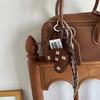 Fashion Love Heart Shaped Plush Keychain Handmade Lamb Wool Braided Rope Chain Retro Pendant Jewelry Accessory