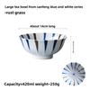 Japanese Mino Ware Sampo Blue Deep Rice Bowl Microwave Safe Large Retro Home Tableware