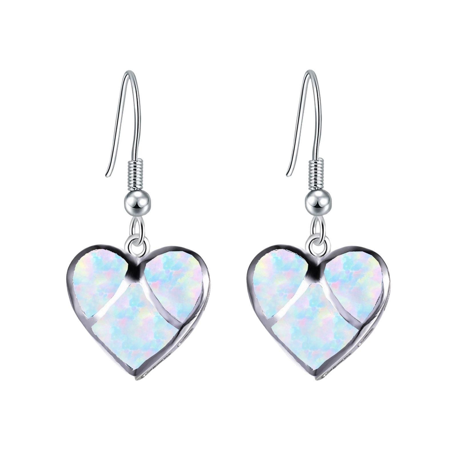 2026 European and American Style Heart Earrings Simple Earrings белый