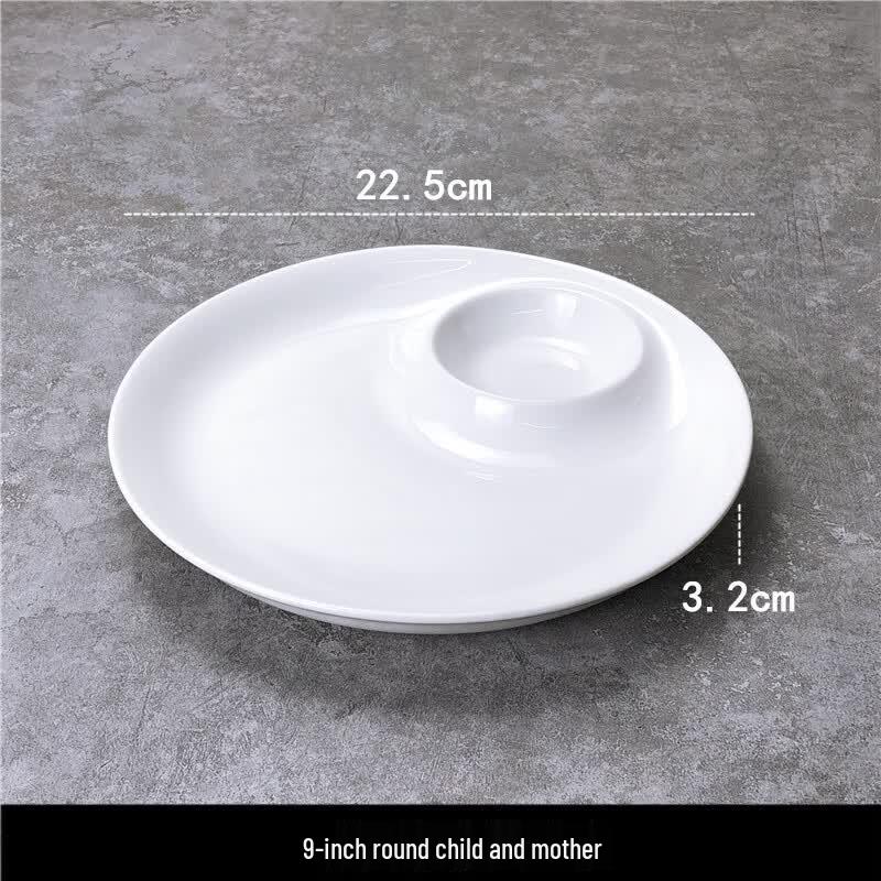 Ceramic Dumpling and Sauce Plate