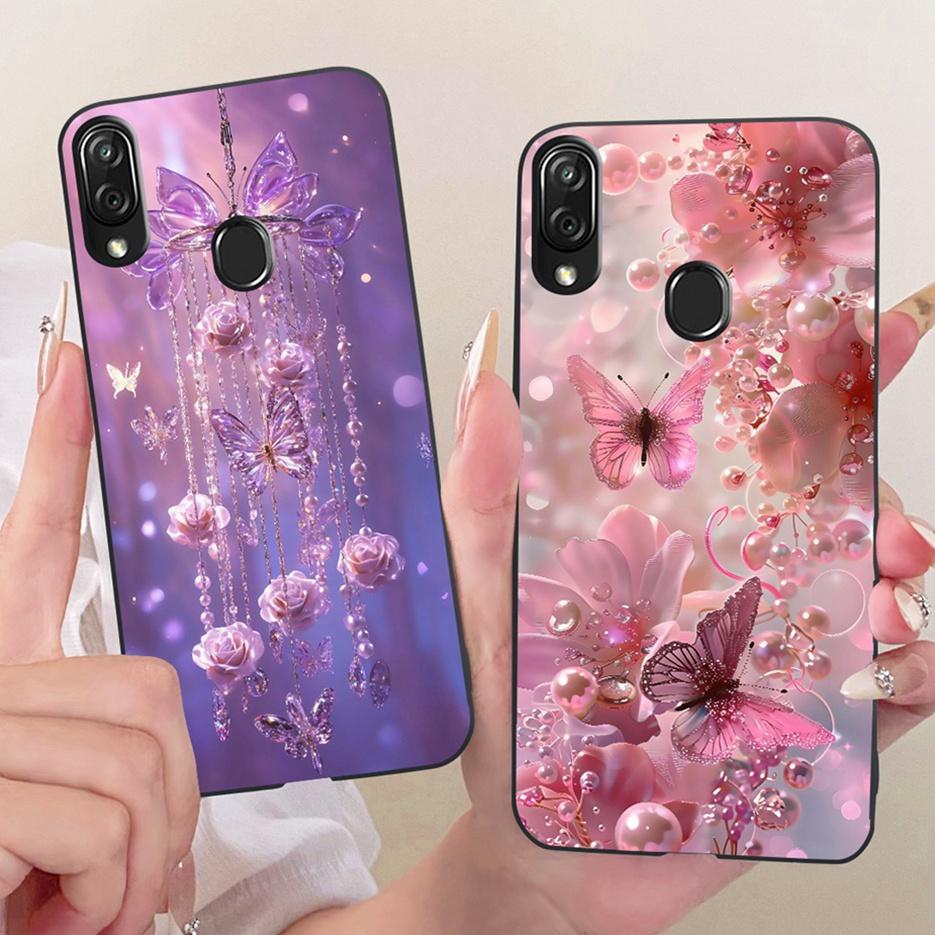 For ZTE Blade V10 Vita Case Luxury Flowers Butterfly Painted Cover Soft TPU Phone Case For ZTE Blade V10 2019 V10Vita Funda Bags