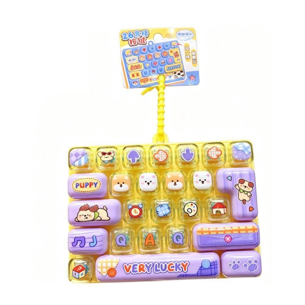 Transparent Dual-Tone Decompression Button Toy 26-Key Keyboard Keychain  Hanging Charm