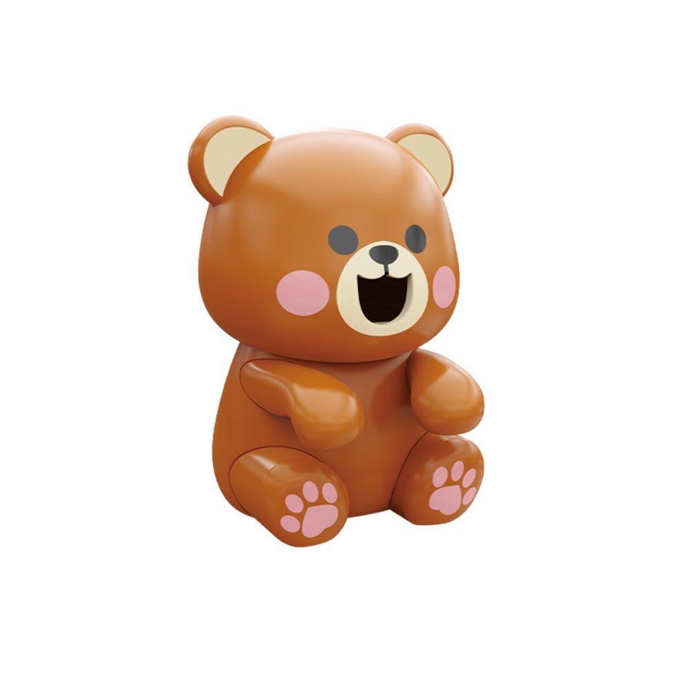 USB Rechargeable Clip-On Mini Food Cooling Fan Brown Bear Handheld Fan for Coffee Tea Cooling
