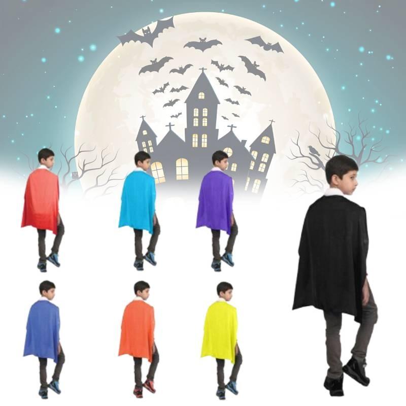 Short Kids Halloween Cloak For Stage Performance And Cosplay In Vibrant Colors