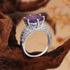 925 Sterling Silver Women's solitaire Ring Big Natural round 12.0mm Amethyst simple design Fine Jewelry for birthday party gifts