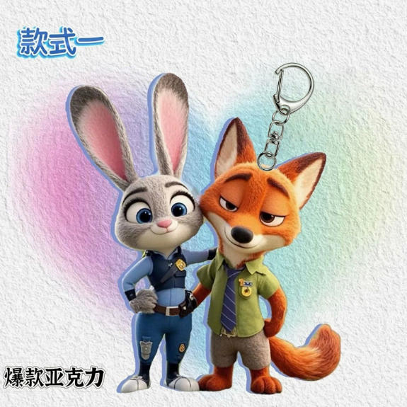

Cute Zootopiaed Movie Creative Keychain Cute Animation Anime Acrylic Ornaments Fashion Handbags Decoration Couples Friends Gifts