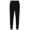 Calças de corrida de malha com cordão casual de cor sólida para mulheres, pretas, FN2435-010