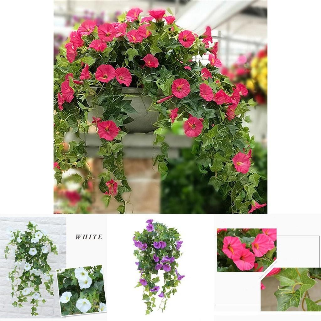 Vibrant Artificial Fake Silk Morning Glory Flower Vine For Stunning Home Wall Decor