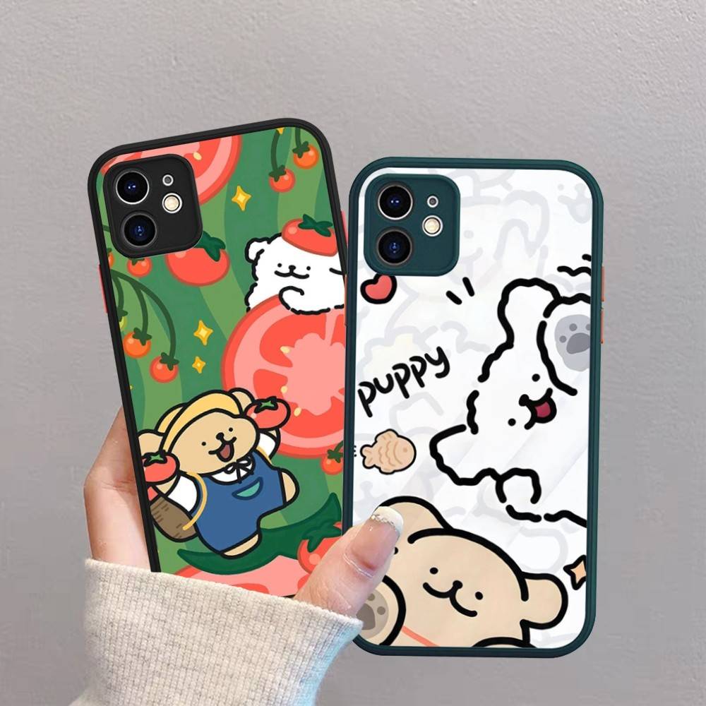 Maltese Cute Line Puppy Dog For IPhone 15 16 Pro Max 11 12 13 14 XS XR X Plus 16E Matte Translucent Phone Cover