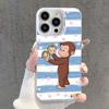 Mokey C-Curious G-George Phone Case For iPhone 17,16,15,14,13,12,11,Pro,XS,Max,Plus,Mini,SE White Candy Matte Shockproof Cover