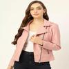 Noora Women's LADY PINK Leather JACKET Full Sleeve Solid Women Riding Jacket