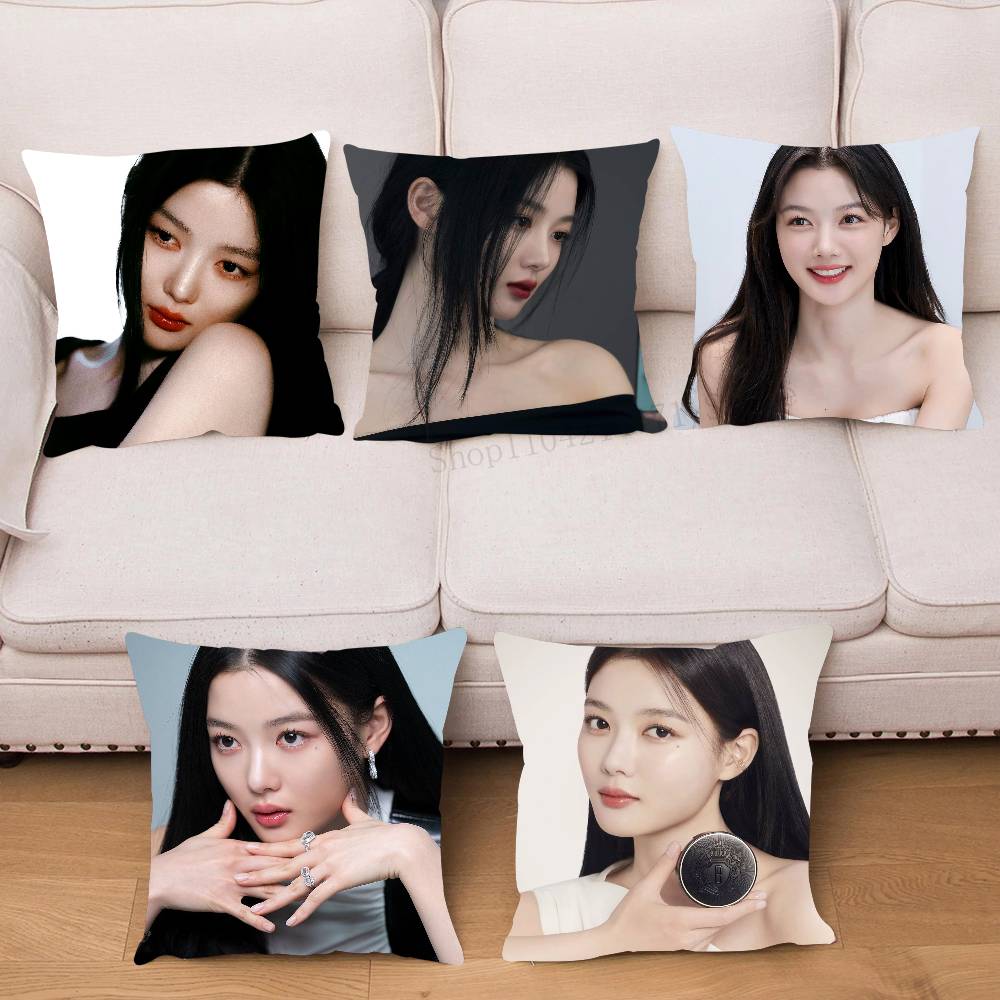 Korean Celebrity Kim You Jung Pillow Case Fashion Square Pillowcase Bedroom Sofa Room Ins Decoration Leisure
