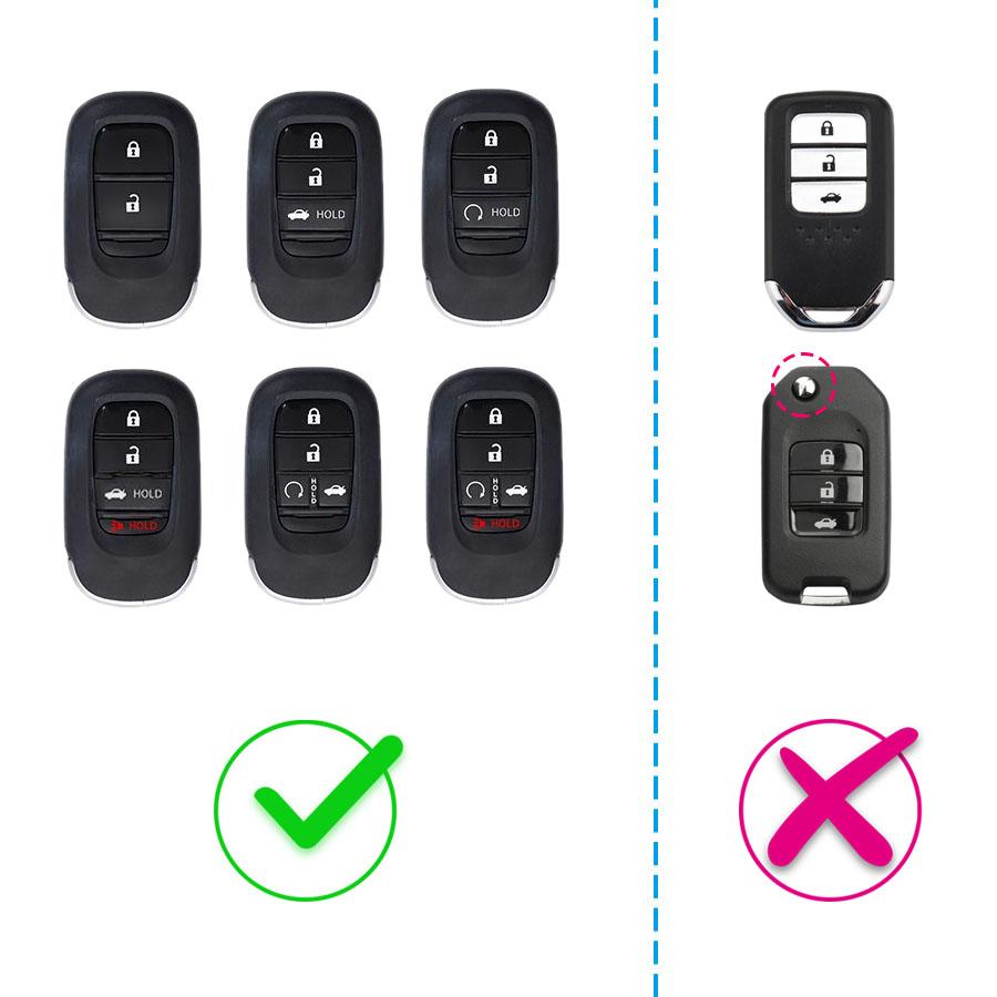 Slim Car Key Fob Case Cover Keychain For Honda Civic Accord CR-V HR-V ZR-V Pilot Vezel Odyssey CRV HRV ZRV Black Transparent