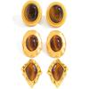 IngeSight.Z 3 Styles Vintage Brown Oval Resin Bead Stud Earrings Women Irregular Gold Color Metal Earring Banquet Party Jewelry
