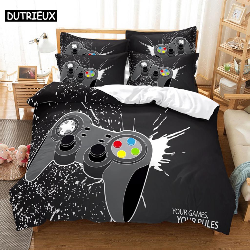 

3D Digital - Printed Game - Themed Queen - Sized Duvet Cover Set with Fashionable Design for Bed Linen (135x200cm)&set