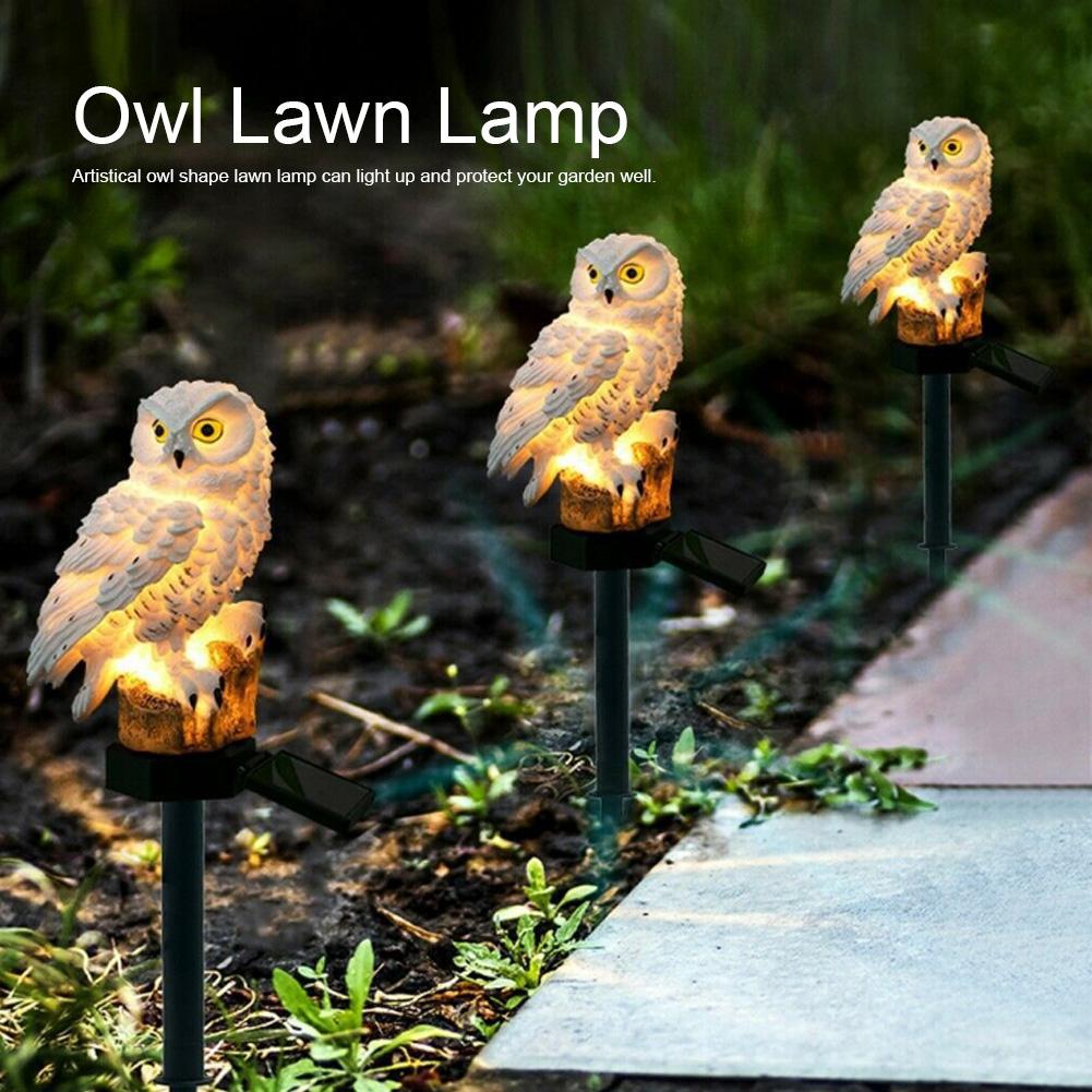 Owl     Lawn Ornament Waterproof Outdoor Yard Garden Lamp Decor