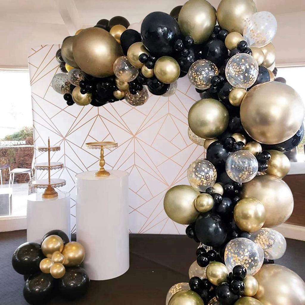 Striscione Per 80° Compleanno Nero E Oro - Olografico, Lungo 3,9 M, Decorazione Per Feste