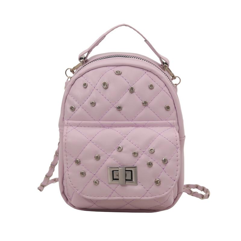 

Diamondencrusted small backpack women s new trendy fashion versatile chain texture oblique span bag