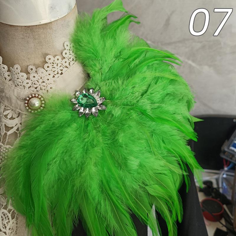 Unisex Rhinestone Feather Brooch Crystal Pin for Dress Jeans Waist & Shoulder Corsage Party Epaulet Decor for Carnival Stage