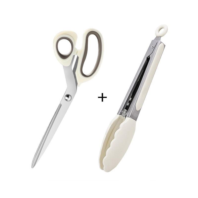 1/2 piece, Korean BBQ scissors Household kitchen scissors Stainless steel barbecue scissors for steak vegetable food scissors