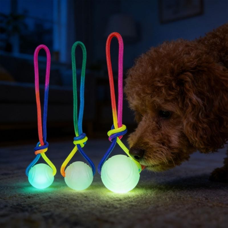 Interactively Pet Ball Flashing Rolling Jumping Waterproof Dog Chew Toy Ball for Aggressive Chewers