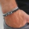 4Pcs/Set Stainless Steel Adjustable Box Chain Bracelets for Men Simple Vintage Silver Color Cuban Bangle Sets Party Jewelry Gift