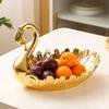 Metal Fruit Bowl Vintage Exquisite Peacock Shape Decorative   Plate for Snacks Nuts Dried Fruits