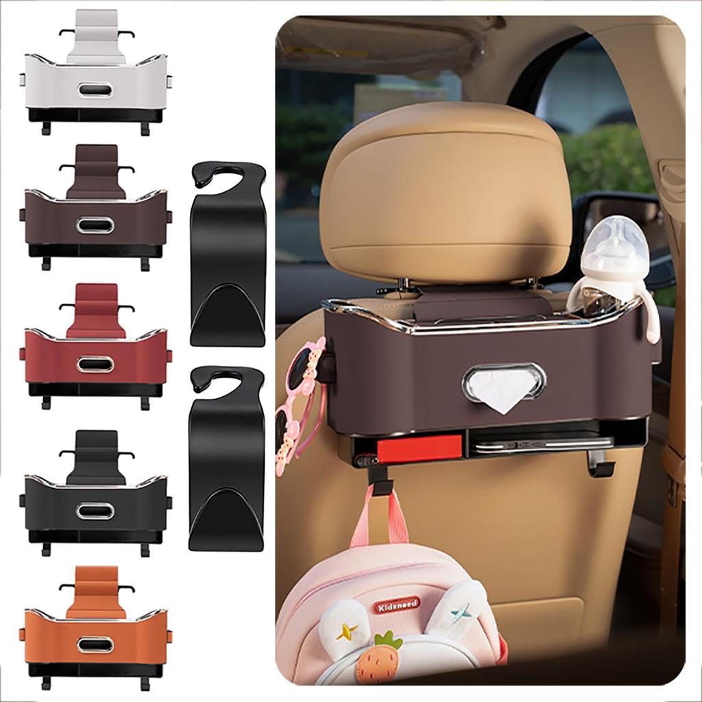 Seatback Car Drink Backseat Large Capacity Tissue PU Easy Car Storage Pocket Pocket, Holder, Storage, Box, Leather, Waterproof, Stain-Resistant,