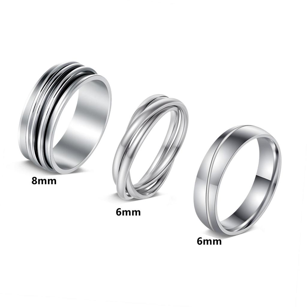 Anel Rotativo Titanium Aço Inoxidável Anti-Stress Feminino Tricolor de Nicho – Joia Que Não Desbota